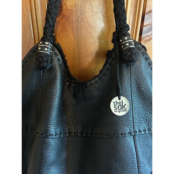 The Sak Black Pebbled Leather Hobo Purse Handbags - The Sak Black Pebbled Leather Hobo Purse